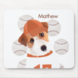 Alfombrilla De Ratón Jersey de béisbol de Jack Russell Dog personalizad