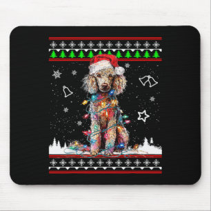 Alfombrilla De Ratón Jersey feo de Navidad para Caniche divertido perro