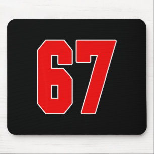 Alfombrilla De Ratón Jersey Número Rojo 67 Grande #67 Uniforme Jugada F