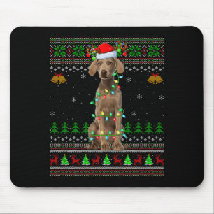 Alfombrilla De Ratón Jerseyes Navideños Feos de Perro Weimaraner Festej