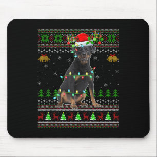 Alfombrilla De Ratón Jerseys Navideños Feos de Perro Rottweiler Vacacio