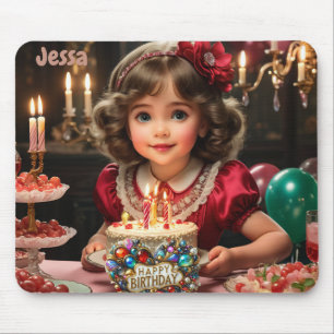 Alfombrilla De Ratón JESSA ~ Chica de cumpleaños vintage ~ Mousepad