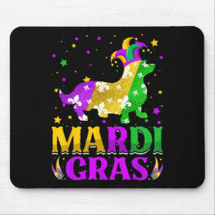 Alfombrilla De Ratón Jester del Carnaval Mardi Gras Corgi Perro