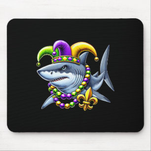 Alfombrilla De Ratón Jester Shark Beads Mardi Gras Carnaval Hombres ani