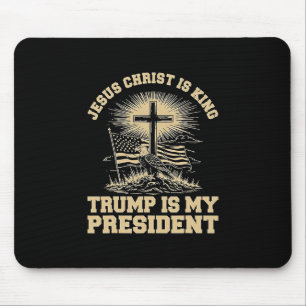 Alfombrilla De Ratón Jesucristo es rey Trump es mi presidente