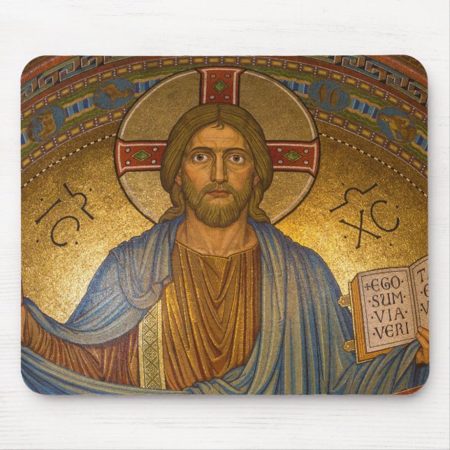 Alfombrilla De Ratón Jesucristo - Hermosa obra de arte cristiana (Frente)