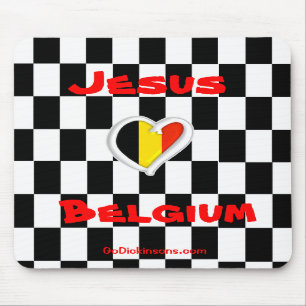 Alfombrilla De Ratón Jesús ama Bélgica Mousepad