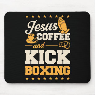 Alfombrilla De Ratón Jesús Café Y Kickboxing Divertido Lindo Cristiano 