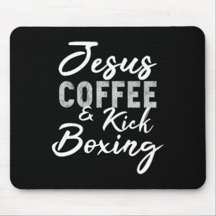 Alfombrilla De Ratón Jesús Café y Kickboxing Divertido Trabajo de Artes