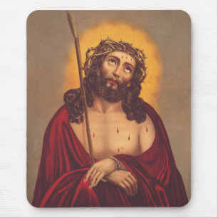Alfombrilla De Ratón Jesús Coronado de Espinas Arte Doloroso