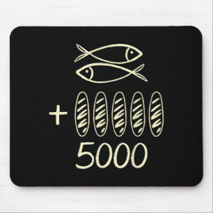 Alfombrilla De Ratón Jesús cristiano 2 peces 5 panes alimenta a 5000 ho