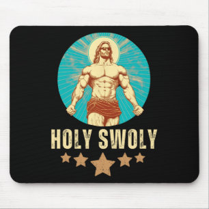 Alfombrilla De Ratón Jesús culturismo Fitness Santo Swoly Divertido Gim