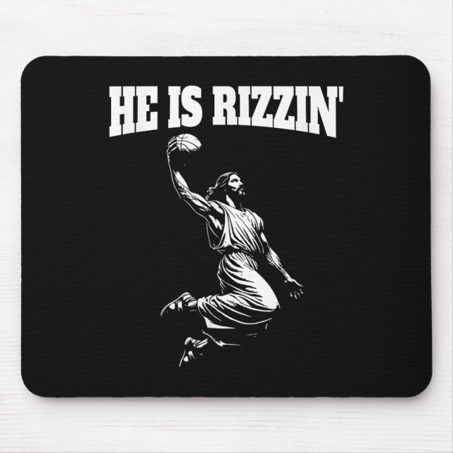 Alfombrilla De Ratón Jesus Dunking Meme Heaven Basketball Dunk Es Ri (Frente)