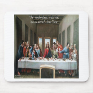 Alfombrilla De Ratón Jesús en la Última Cena "Amaos los unos a los otro