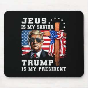 Alfombrilla De Ratón Jesús Es Mi Salvador Trump Es Mi Bandera President