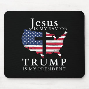 Alfombrilla De Ratón Jesús es mi salvador Trump es mi presidente 