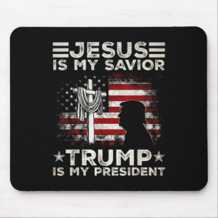 Alfombrilla De Ratón Jesús Es Mi Salvador Trump Es Mi Presidente 2024 E