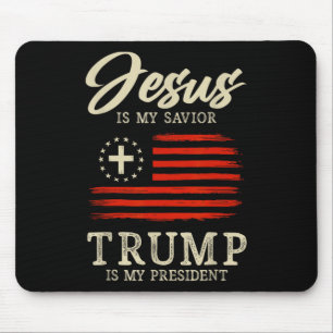 Alfombrilla De Ratón Jesús Es Mi Salvador Trump Es Mi Presidente 2024 E