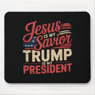 Alfombrilla De Ratón Jesús es mi salvador Trump es mi presidente Bíblic