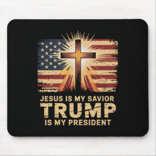 Alfombrilla De Ratón Jesús es mi salvador Trump es mi presidente Bíblic