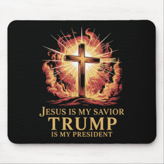 Alfombrilla De Ratón Jesús es mi salvador Trump es mi presidente cristi