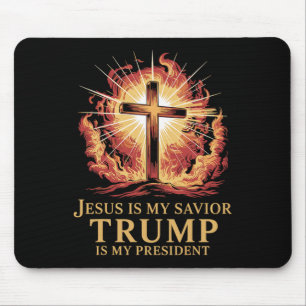 Alfombrilla De Ratón Jesús Es Mi Salvador Trump Es Mi Presidente Cristi