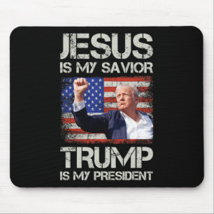 Alfombrilla De Ratón Jesús Es Mi Salvador Trump Es Mi Presidente Estado