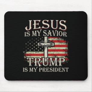 Alfombrilla De Ratón Jesús Es Mi Salvador Trump Es Mi Presidente Estado