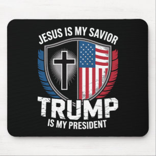 Alfombrilla De Ratón Jesús es mi salvador Trump es mi presidente Pro-tr