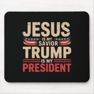 Alfombrilla De Ratón Jesús es mi salvador Trump es mi presidente Pro-tr