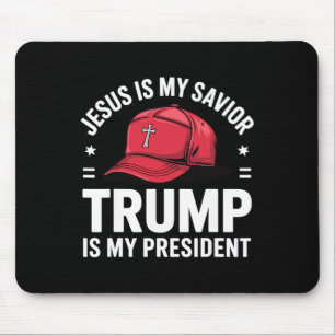 Alfombrilla De Ratón Jesús es mi salvador Trump es mi presidente Religi