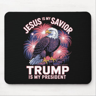 Alfombrilla De Ratón Jesús es mi salvador Trump es mi presidente Religi