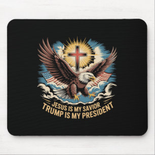 Alfombrilla De Ratón Jesús Es Mi Salvador Trump Es Mi Presidente Trump