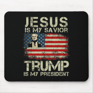 Alfombrilla De Ratón Jesús Es Mi Salvador Trump Es Mi Presidente Trump