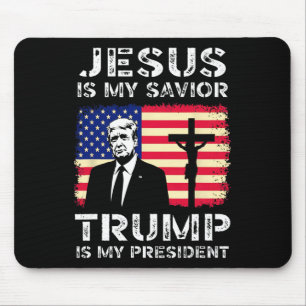 Alfombrilla De Ratón Jesús Es Mi Salvador Trump Es Mi Presidente Trump 