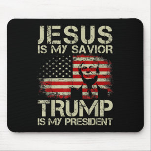 Alfombrilla De Ratón Jesús Es Mi Salvador Trump Es Mi Presidente Trump