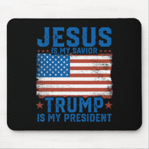 Alfombrilla De Ratón Jesús es mi salvador Trump es mi presidente Trump
