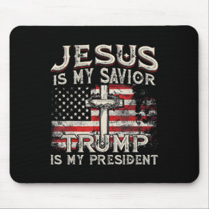 Alfombrilla De Ratón Jesús Es Mi Salvador Trump Es Mi Presidente Trump 