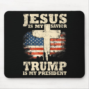 Alfombrilla De Ratón Jesús Es Mi Salvador Trump Es Mi Presidente Trump