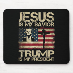 Alfombrilla De Ratón Jesús Es Mi Salvador Trump Es Mi Presidente Trump 