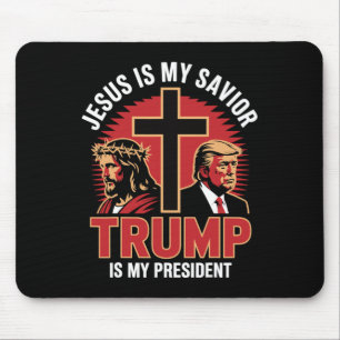 Alfombrilla De Ratón Jesús Es Mi Salvador Trump Mi Presidente Christian