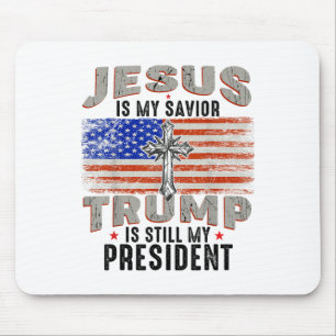 Alfombrilla De Ratón Jesús Es Mi Salvador Trump Sigue Siendo Mi Preside