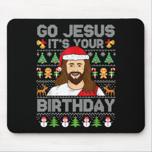 Alfombrilla De Ratón Jesús es tu dulce Navidad feo de cumpleaños