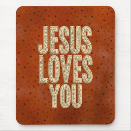 Alfombrilla De Ratón Jesus Loves You Rustic Christian Encouragement