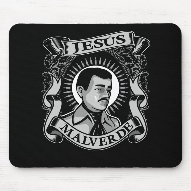 Alfombrilla De Ratón Jesus Malverde Gift Hero Mexicano Jesus Malverde (Frente)