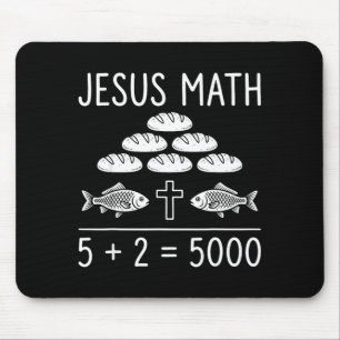 Alfombrilla De Ratón Jesús matemáticas 2 peces 5 panes alimenta a los 5