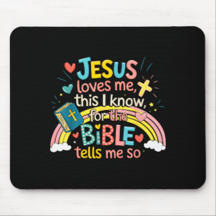 Alfombrilla De Ratón Jesús me ama esto lo sé niños pequeños Jesús