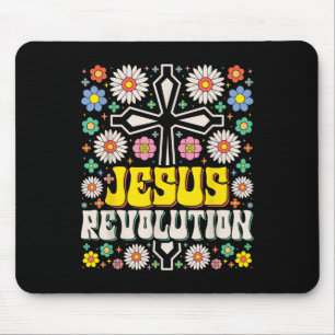Alfombrilla De Ratón Jesús Revolution Faith Retro Groovy Christian
