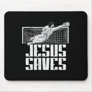 Alfombrilla De Ratón Jesús salva fútbol fútbol cristiano portero gol