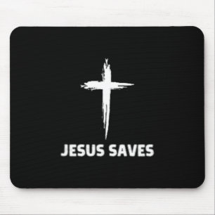 Alfombrilla De Ratón Jesús salva pequeña cruz gran fe 3 Cristo